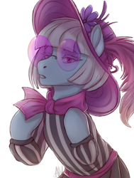 Size: 1092x1444 | Tagged: safe, artist:1an1, imported from derpibooru, photo finish, earth pony, pony, clothes, female, glasses, hat, looking at you, mare, solo