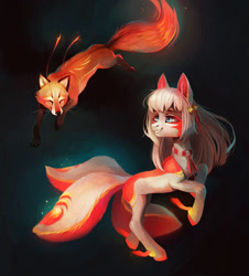 Size: 1300x1438 | Tagged: safe, artist:dearmary, imported from derpibooru, oc, oc only, fox, pony, kitsune