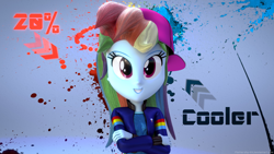 Size: 3840x2160 | Tagged: safe, artist:efk-san, imported from derpibooru, rainbow dash, dance magic, equestria girls, spoiler:eqg specials, 20% cooler, 3d, backwards ballcap, baseball cap, cap, clothes, crossed arms, female, hat, hip hop, rapper dash, smiling, solo