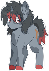 Size: 2048x3000 | Tagged: safe, artist:cinnamontee, imported from derpibooru, oc, oc only, oc:ratchet embers, pony, unicorn, high res, male, simple background, solo, stallion, transparent background