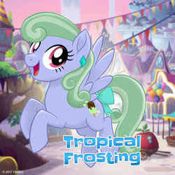 Size: 1080x1080 | Tagged: safe, imported from derpibooru, oc, oc only, oc:tropical frosting, pegasus, pony, my little pony: the movie, bow, ear piercing, earring, food, ice cream, jewelry, mlp movie pony maker, piercing, popsicle, tail bow