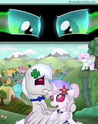 Size: 4986x6337 | Tagged: safe, artist:raspberrystudios, imported from derpibooru, oc, oc only, oc:orchidea lotus, changeling, absurd resolution, changeling oc, glowing eyes, ponyville, white changeling