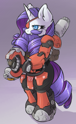 Size: 695x1128 | Tagged: safe, artist:sapphfyr, imported from derpibooru, rarity, beard, clothes, cosplay, costume, crossover, eyepatch, facial hair, female, overwatch, solo, torbjorn