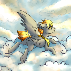 Size: 2000x2000 | Tagged: safe, artist:serodart, imported from derpibooru, oc, oc only, pegasus, pony, clothes, cloud, sad, shawl, sky, solo