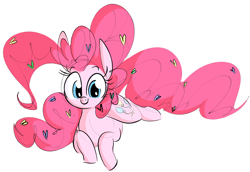 Size: 2756x1900 | Tagged: safe, artist:hattsy, imported from derpibooru, pinkie pie, pony, colored sketch, cute, diapinkes, female, heart, looking at you, mare, prone, simple background, solo, white background