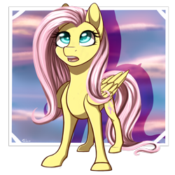 Size: 4000x4000 | Tagged: safe, artist:shkura2011, imported from derpibooru, fluttershy, pony, absurd resolution, female, looking up, simple background, solo, transparent background