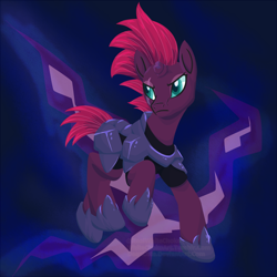 Size: 1000x1000 | Tagged: safe, artist:deancota, imported from derpibooru, tempest shadow, pony, unicorn, my little pony: the movie, broken horn, eye scar, female, mare, scar, solo