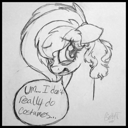 Size: 1831x1831 | Tagged: safe, artist:binkyt11, derpibooru exclusive, imported from derpibooru, oc, oc only, oc:penelope, pegasus, pony, ask, bust, ear piercing, earring, eyebrows, female, jewelry, mare, piercing, solo, speech bubble, traditional art