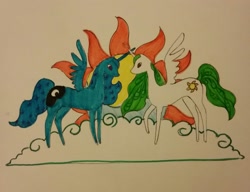 Size: 2553x1958 | Tagged: safe, artist:glyphron, imported from derpibooru, princess celestia, princess luna, inktober, traditional art