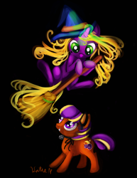 Size: 1024x1325 | Tagged: safe, artist:aclockworkkitten, imported from derpibooru, abra-ca-dabra, pumpkin tart, abra-cute-dabra, abra-tart-dabra, female, g3, g3 to g4, g3betes, g4, generation leap, lesbian, shipping, tartabetes