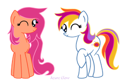 Size: 1462x981 | Tagged: safe, artist:mlpazureglow, imported from derpibooru, sparkleworks, sunny daze (g3), g3, g3 to g4, g4, generation leap