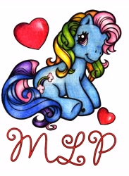 Size: 3510x4800 | Tagged: safe, artist:tanyakay, imported from derpibooru, rainbow dash (g3), coloring book, female, g3, solo, traditional art