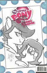 Size: 655x1026 | Tagged: safe, artist:tonyfleecs, imported from derpibooru, oc, oc only, oc:dusk rhine, oc:racket rhine, bat pony, brothers, cute, fangs, glasses, looking at you, male, monochrome, sketch, smiling