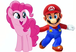 Size: 1564x1080 | Tagged: safe, edit, imported from derpibooru, pinkie pie, my little pony: the movie, 2017, crossover, crossover shipping, mario, mariopie, shipping, super mario bros., super mario odyssey