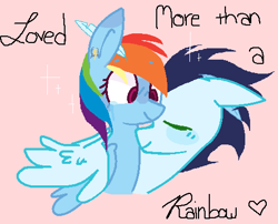 Size: 490x395 | Tagged: safe, artist:xxchromaxx, imported from derpibooru, rainbow dash, soarin', pony, cute, cutie mark earrings, dashabetes, female, male, shipping, soarinbetes, soarindash, straight