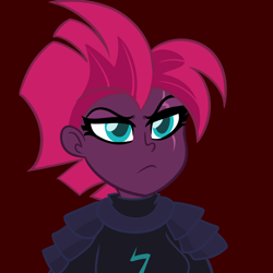 Size: 800x800 | Tagged: safe, artist:wubcakeva, imported from derpibooru, tempest shadow, equestria girls, my little pony: the movie, armor, equestria girls-ified, eye scar, faux hawk, female, scar, scar on the wrong side, solo