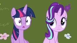 Size: 7000x3928 | Tagged: safe, artist:luckreza8, imported from derpibooru, starlight glimmer, twilight sparkle, alicorn, pony, unicorn, fame and misfortune, absurd resolution, duo, female, mare, open mouth, twilight sparkle (alicorn), vector