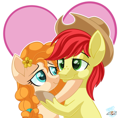 Size: 1580x1524 | Tagged: safe, artist:iheartjapan789, imported from derpibooru, bright mac, pear butter, pony, the perfect pear, brightbutter, female, male, mare, shipping, stallion, straight