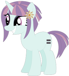 Size: 1024x1134 | Tagged: safe, artist:ra1nb0wk1tty, imported from derpibooru, sunny flare, pony, unicorn, equal cutie mark, equalized, equestria girls ponified, female, mare, ponified, simple background, smiling, solo, transparent background