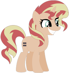 Size: 1024x1082 | Tagged: safe, artist:ra1nb0wk1tty, imported from derpibooru, sunset shimmer, pony, unicorn, equal cutie mark, equalized, female, mare, simple background, smiling, solo, transparent background