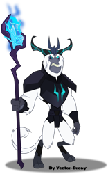 Size: 4473x7161 | Tagged: safe, artist:vector-brony, imported from derpibooru, storm king, yeti, my little pony: the movie, absurd resolution, armor, looking at you, male, simple background, solo, staff, staff of sacanas, transparent background, vector