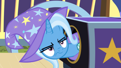 Size: 1920x1080 | Tagged: safe, imported from derpibooru, screencap, trixie, uncommon bond, female, solo, unamused