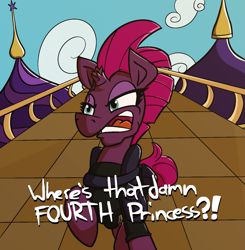 Size: 1329x1356 | Tagged: safe, artist:cowsrtasty, imported from derpibooru, tempest shadow, pony, broken horn, crossover, damn, female, horn, meme, ponified, quote, reference, shadow the hedgehog, shadow the hedgehog (game), solo, sonic the hedgehog (series), where's that damn fourth chaos emerald