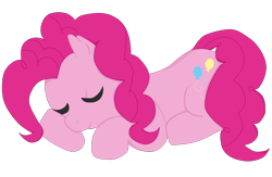 Size: 1000x650 | Tagged: safe, artist:peachiebuns, imported from derpibooru, pinkie pie, earth pony, pony, eyes closed, female, mare, prone, simple background, sleeping, solo, transparent background