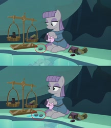 Size: 1582x1824 | Tagged: safe, imported from derpibooru, screencap, boulder (pet), maud pie, uncommon bond, boulder (g4), boulder clone, cave, cave pool, clone, mirror pool
