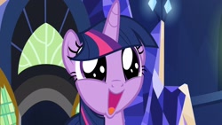Size: 1920x1080 | Tagged: safe, imported from derpibooru, screencap, twilight sparkle, alicorn, pony, shadow play, castle, cute, excited, faic, female, mare, open mouth, solo, twiabetes, twilight sparkle (alicorn), wingding eyes