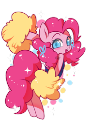 Size: 1200x1595 | Tagged: safe, artist:snow angel, imported from derpibooru, pinkie pie, earth pony, pony, abstract background, cheerleader, cheerleader pinkie, clothes, colored pupils, cute, diapinkes, female, heart eyes, looking at you, simple background, skirt, solo, transparent background, wingding eyes