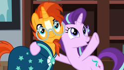 Size: 1920x1080 | Tagged: safe, imported from derpibooru, screencap, starlight glimmer, sunburst, uncommon bond