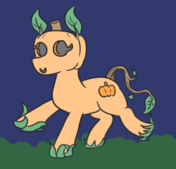 Size: 572x548 | Tagged: safe, artist:jargon scott, imported from derpibooru, oc, oc only, oc:gourd girl, pony, 30 minute art challenge, female, mare, ponified, pumpkin, solo