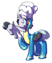 Size: 2100x2538 | Tagged: safe, artist:heyerika, imported from derpibooru, rumble, thunderlane, pegasus, pony, marks and recreation, brothers, chef's hat, clothes, colt, cute, duo, eyes closed, hat, hug, male, simple background, smiling, spoon, stallion, transparent background, uniform, wonderbolts uniform