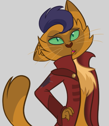 Size: 571x663 | Tagged: dead source, safe, artist:wubcakeva, imported from derpibooru, capper dapperpaws, abyssinian, anthro, cat, my little pony: the movie, chest fluff, clothes, male, simple background, solo