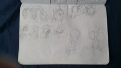 Size: 1280x720 | Tagged: safe, artist:hilfigirl, imported from derpibooru, oc, oc only, oc:blueboard, oc:endearing chalk, unnamed oc, beach, comic, happy, sad, sand, sandcastle, sketch, traditional art, wip