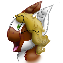 Size: 512x512 | Tagged: safe, artist:hilfigirl, imported from derpibooru, oc, oc only, oc:pawprint, bust, head, one eye closed, solo, telegram sticker, wink