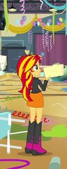 Size: 96x243 | Tagged: safe, imported from derpibooru, screencap, sunset shimmer, equestria girls, equestria girls (movie), boots, clothes, cropped, female, jacket, shoes, skirt, solo