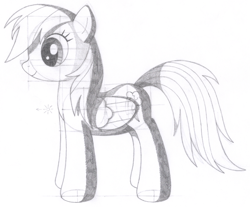 Size: 1642x1359 | Tagged: safe, artist:aafh, imported from derpibooru, rainbow dash, pegasus, pony, female, monochrome, solo, traditional art