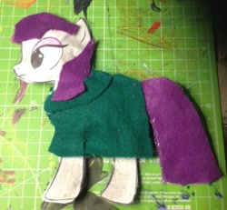 Size: 1815x1676 | Tagged: safe, artist:dashiesparkle, artist:grapefruitface1, imported from derpibooru, maud pie, arts and crafts, clothes, felt, irl, merchandise, paper, paper plush, paper plushie, photo, plushie, solo, toy