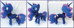 Size: 1930x742 | Tagged: safe, artist:lilmoon, imported from derpibooru, princess luna, pony, irl, photo, plushie, solo