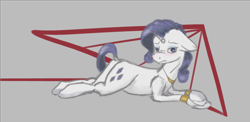 Size: 1920x939 | Tagged: safe, artist:surcouff, imported from derpibooru, rarity, abstract background, bracelet, jewelry, lying down, necklace, solo