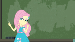 Size: 1280x720 | Tagged: safe, edit, edited screencap, imported from derpibooru, screencap, fluttershy, a little birdie told me, equestria girls, equestria girls series, chalk, chalkboard, geode of fauna, magical geodes, template