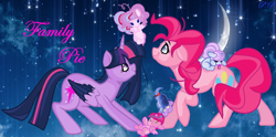 Size: 1024x506 | Tagged: safe, artist:pinkpainters, imported from derpibooru, pinkie pie, twilight sparkle, oc, alicorn, female, lesbian, magical lesbian spawn, offspring, parent:pinkie pie, parent:twilight sparkle, parents:twinkie, shipping, twilight sparkle (alicorn), twinkie