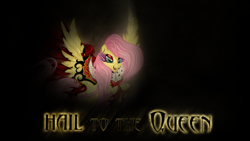 Size: 1920x1080 | Tagged: safe, artist:2bitmarksman, edit, imported from derpibooru, fluttershy, avenged sevenfold, hail to the king, heavy metal, song reference, wallpaper, wallpaper edit