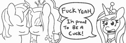 Size: 914x312 | Tagged: safe, artist:threetwotwo32232, edit, imported from derpibooru, princess cadance, queen chrysalis, shining armor, alicorn, always ship this, comic, crossing the memes, cuckolding, cuckquean, dialogue, exploitable, exploitable meme, female, male, meme, ohjoysextoy, parody, princess cuckdance, princess of shipping, shining chrysalis, shipper on deck, shipping, straight, vulgar