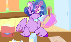 Size: 2731x1628 | Tagged: safe, artist:cubbybatdoodles, imported from derpibooru, twilight sparkle, alicorn, alternate hairstyle, baking, female, mare, solo, twilight sparkle (alicorn), unshorn fetlocks