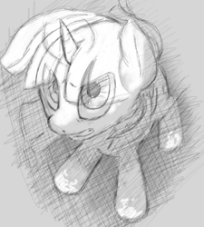 Size: 465x517 | Tagged: safe, artist:trickydick, imported from derpibooru, twilight sparkle, alicorn, pony, angry, female, frown, grayscale, gritted teeth, looking up, mare, monochrome, sketch, solo, standing, twilight sparkle (alicorn)