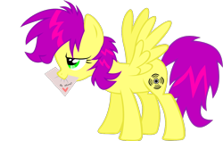 Size: 1252x791 | Tagged: safe, artist:anonymousnekodos, imported from derpibooru, oc, oc only, oc:shockwave, pegasus, pony, female, letter, mare, mouth hold, simple background, solo, transparent background