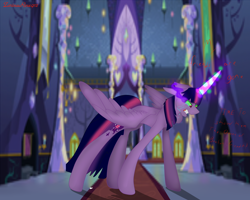 Size: 5000x4000 | Tagged: safe, artist:zarinarose912, imported from derpibooru, twilight sparkle, alicorn, pony, absurd resolution, angry, corrupted, crying, curved horn, dark magic, evil twilight, horn, magic, nightmare twilight, nightmarified, sombra eyes, twilight sparkle (alicorn)